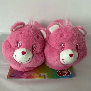 Care Bears 3D Plush Cheer Bear Soft Pink Slippers Shoe Size 7-8 Size M-L